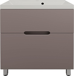 Style Line Тумба с кварцевой раковиной жасмин Матис 70 тауп темный – фотография-1